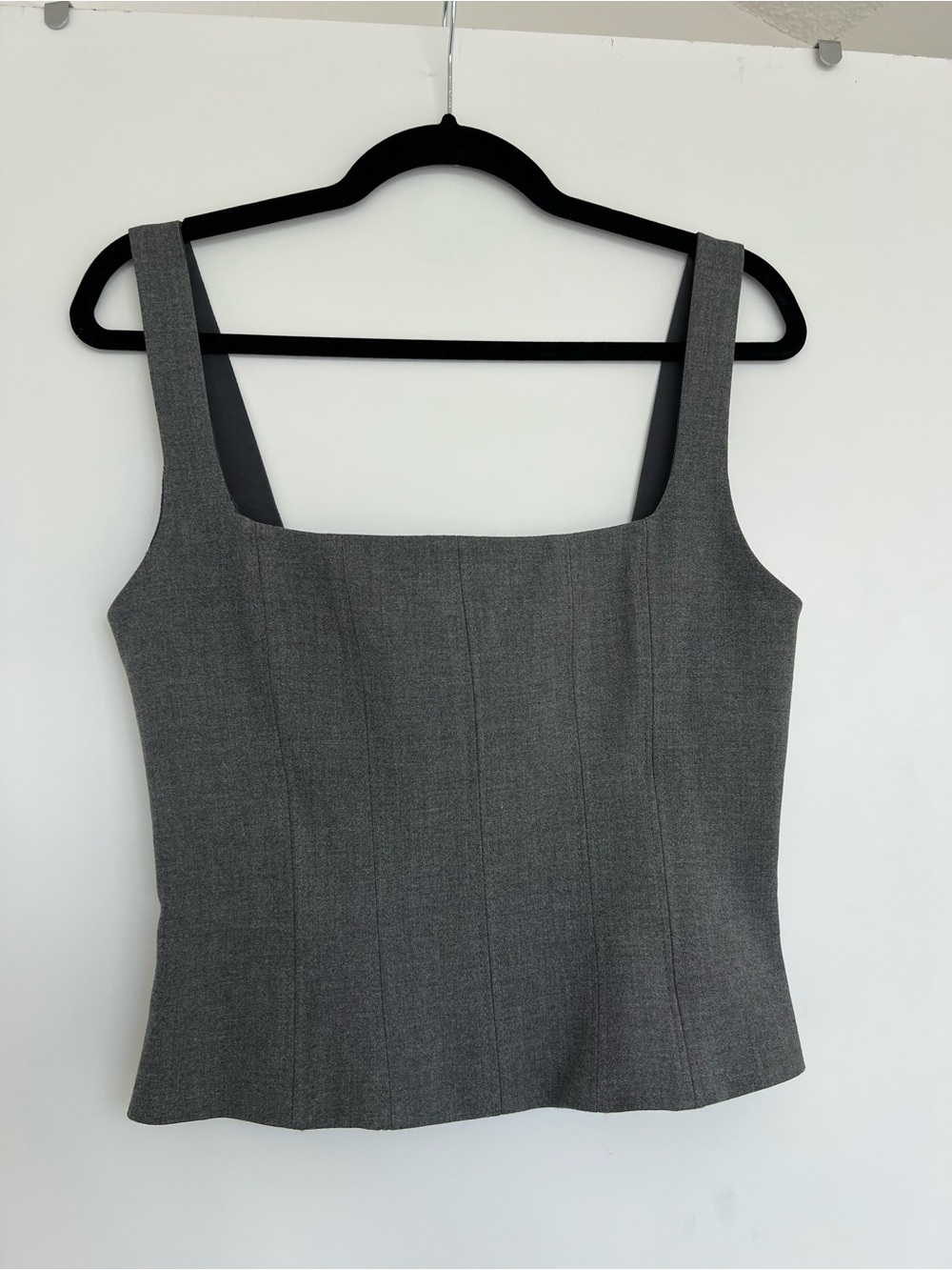 Zara Gray Square-Neck Tank Top